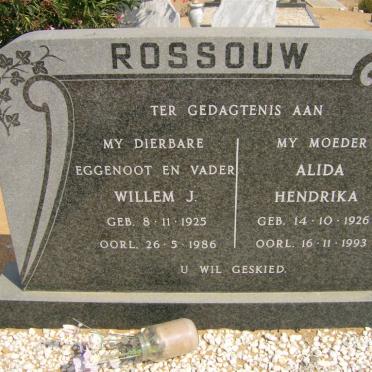 ROSSOUW Willem J. 1925-1986 &amp; Alida Hendrika 1926-1993