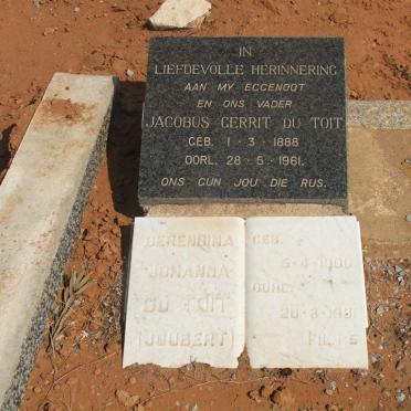 TOIT Jacobus Gerrit, du 1888-1961 &amp; Berendina Johanna JOUBERT 1900-1991