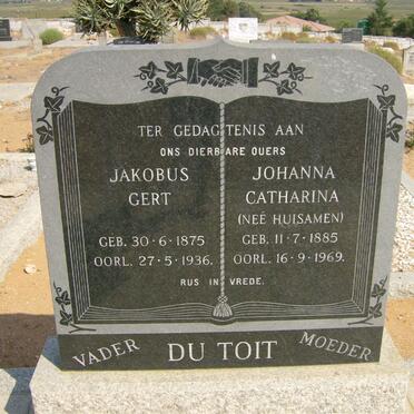 TOIT Jakobus Gert, du 1875-1936 &amp; Johanna Catharina HUISAMEN 1885-1969