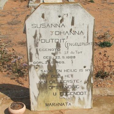 TOIT Susanna Johanna, du nee ENGELBRECHT 1889-1969