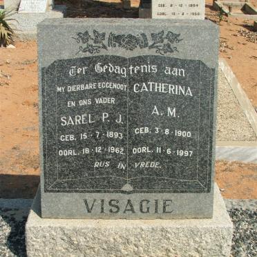 VISAGIE Sarel P.J. 1893-1962 &amp; A.M. 1900-1997