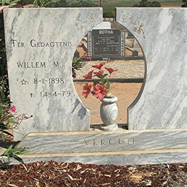 VERCUIL Willem M.1898-1979 &amp; Bettie 1901-1982