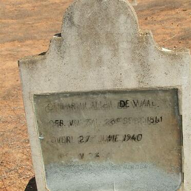 WAAL Catharina Alida, de nee VAN ZYL 1861-1940