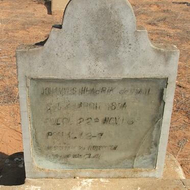 WAAL Johannes Hendrik, de 18?4-19?