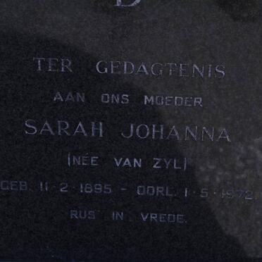 BAARD Sarah Johanna nee VAN ZYL 1895-1972