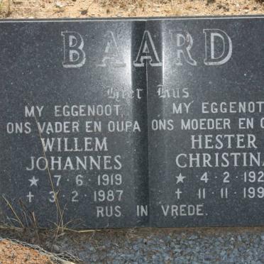 BAARD Willem Johannes 1919-1987 &amp; Hester Christina 1922-1996