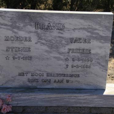 BRAND Frikkie 1920-1983 &amp; Stienie 1913-