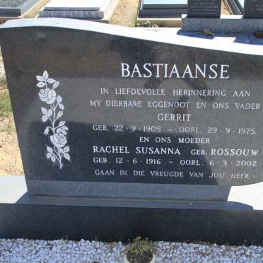 BASTIAANSE Gerrit 1905-1975 &amp; Rachel Susanna ROSSOUW 1916-2002