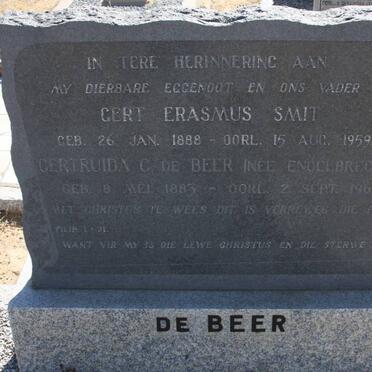 BEER Gert Erasmus Smit, de 1888-1959 &amp; Gertruida C. ENGELBRECHT 1883-1963