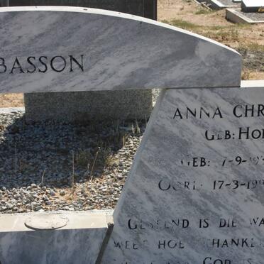 BASSON  Anna Christina nee HORN 1932-1997