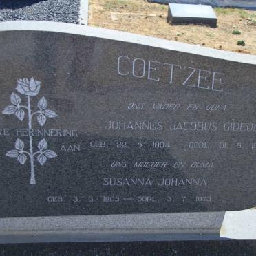 COETZEE Johannes Jacobus Gideon 1904-1972 &amp; Susanna Johanna 1905-1973