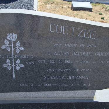 COETZEE Johannes Jacobus Gideon 1904-1972 &amp; Susanna Johanna 1905-1973
