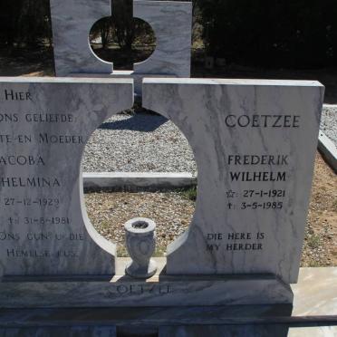 COETZEE Frederik Wilhelm 1921-1985 &amp; Jacoba Wilhelmina 1929-1981