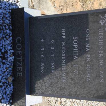 COETZEE Sophia J.C. nee MEISSENHEIMER 1909-1986