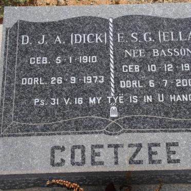 COETZEE D.J.A. 1910-1973 &amp; E.S.G. BASSON 1913-2002