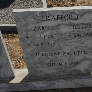 CRAFFORD Izak 1909-1987 &amp; Hester 1917-