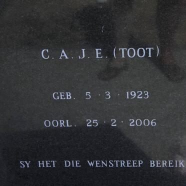 COETZEE C.A.J.E. 1923-2006