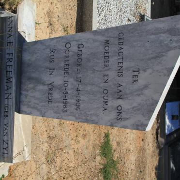 FREEMAN Anna E. nee VAN ZYL 1906-1983