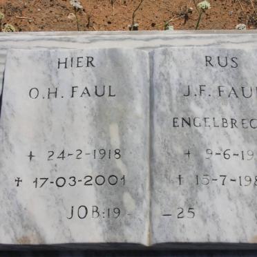 FAUL O.H. 1918-2001 &amp; J.F. ENGELBRECHT 1919-1983