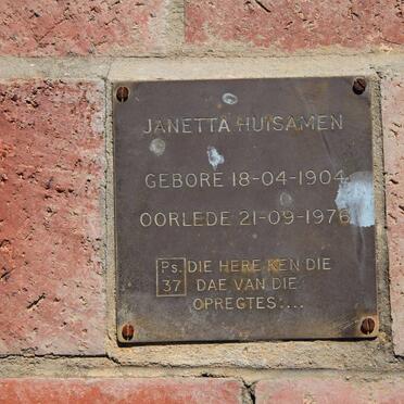 HUISAMEN Janetta 1904-1976