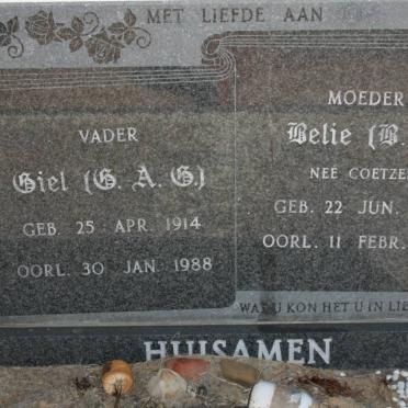 HUISAMEN G.A.G. 1914-1988 &amp; R.J. COETZEE 1921-1990