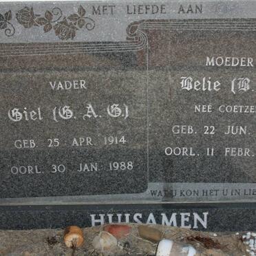 HUISAMEN G.A.G. 1914-1988 &amp; R.J. COETZEE 1921-1990