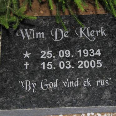 KLERK Wim, de 1934-2005