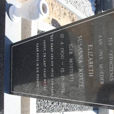KOTZE Elizabeth Susanna nee MOSTERT 1900-1976