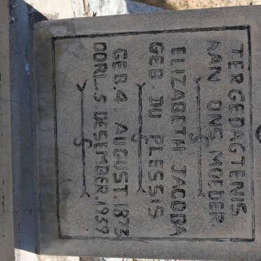 KOEGELENBERG Elizabeth Jacoba nee DU PLESSIS 1873-1959