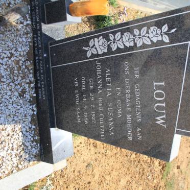 LOUW Aletta Susanna Johanna nee COETZEE 1927-1986