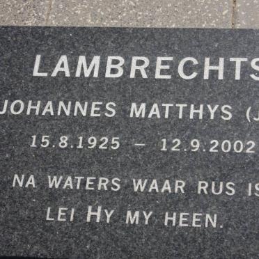 LAMBRECHTS Johannes Matthys 1925-2002