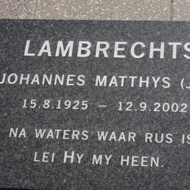 LAMBRECHTS Johannes Matthys 1925-2002