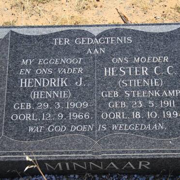 MINNAAR Hendrik J. 1909-1966 &amp; Hester C.C. STEENKAMP 1911-1994