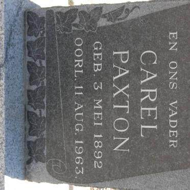 PAXTON Carel 1892-1963 &amp; Alida Regina VAN ZYL 1900-1979 