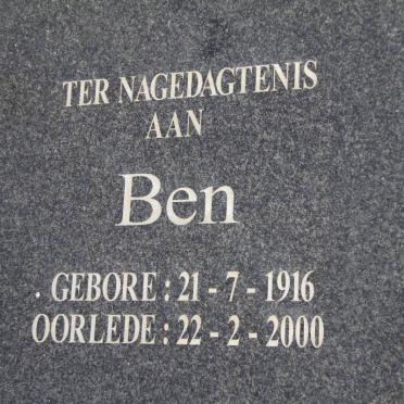 THIART Ben 1916-2000 &amp; Helena 1921-2003 
