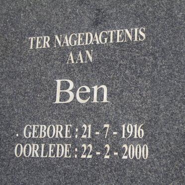 THIART Ben 1916-2000 &amp; Helena 1921-2003 