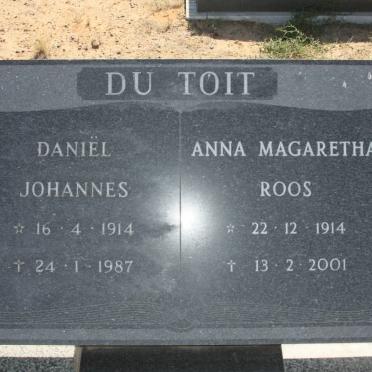TOIT Daniel Johannes, du 1914-1987 &amp; Anna Margaretha ROOS 1914-2001