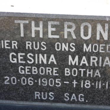 THERON Gesina Maria nee BOTHA 1905-1989