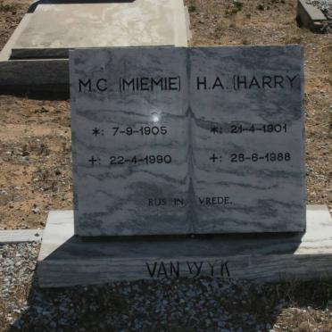 WYK H.A., van 1901-1988 &amp; M.C. 1905-1990