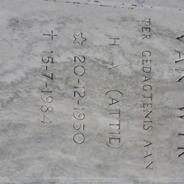 WYK H.A., van 1950-1984