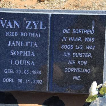 ZYL Janetta Sophia Louisa, van nee BOTHA 1938-2002