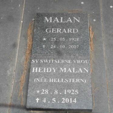MALAN Gerard 1928-2007 &amp; Heidy HELLSTERN 1925-2014
