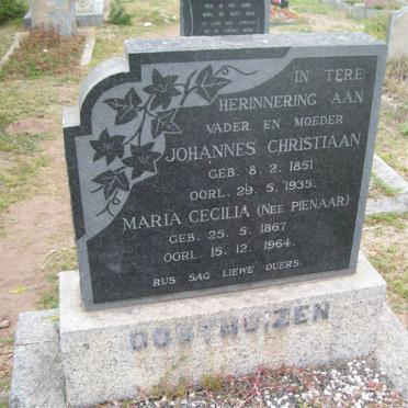 OOSTHUIZEN Johannes Christiaan 1851-1935 &amp; Maria Cecilia PIENAAR 1867-1964