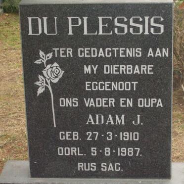 PLESSIS Adam J., du 1910-1987