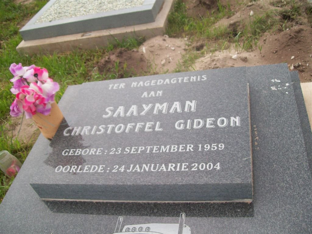 SAAYMAN Christoffel Gideon 1959-2004