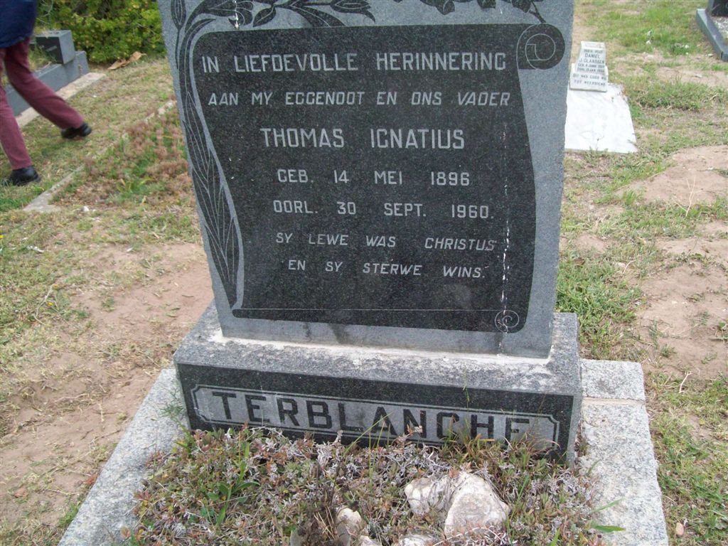 TERBLANCHE Thomas Ignatius 1896-1960