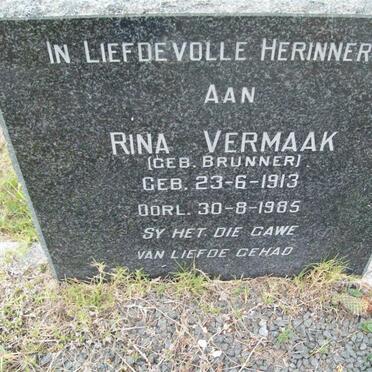 VERMAAK Rina nee BRUNNER 1913-1985