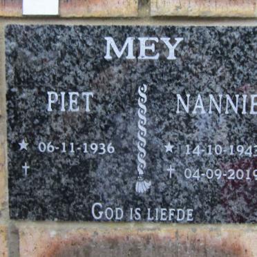 MEY Piet 1936- &amp; Nannie 1943-2019