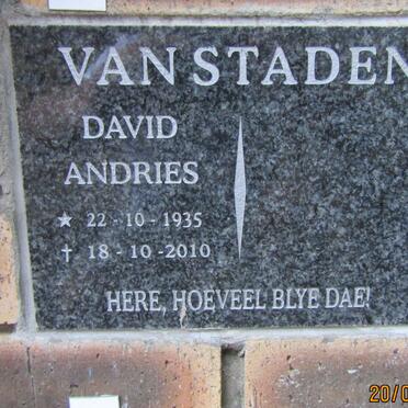 STADEN David Andries, van 1935-2010