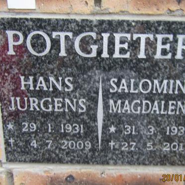 POTGIETER Hans Jurgens 1931-2009  &amp; Salomina Magdalena 1938-2011